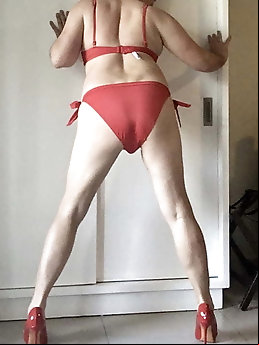 Insatiable tranny trollops are posing nude at home
