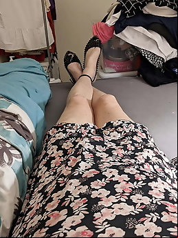Classy-looking slut is masturbating herself