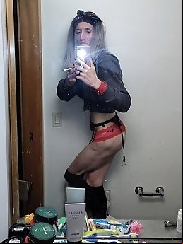 A sexy transsexual model poses for the camera to show off her beautiful body.