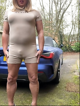 Amateur crossdresser Kellycd2022s seductive outdoor urination in a collection of 46 images from xHamster